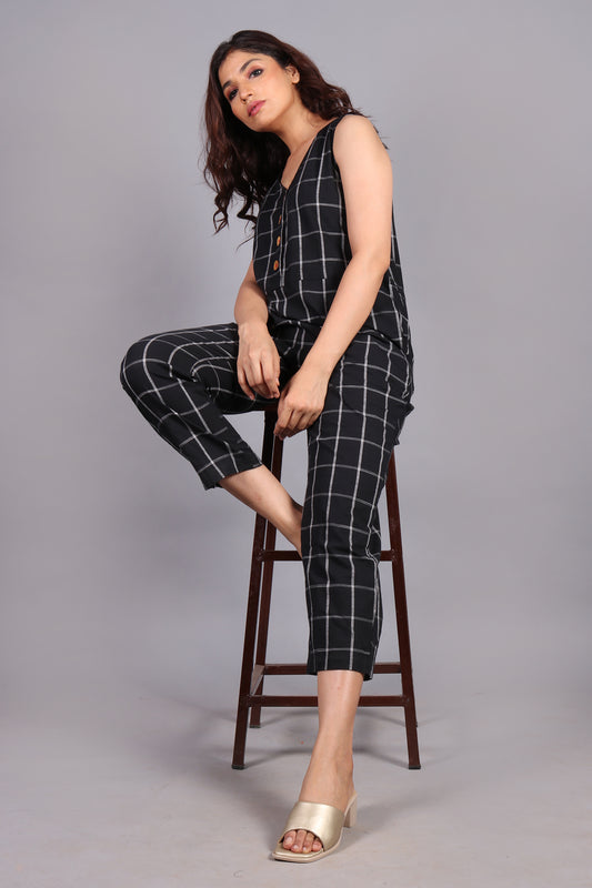 checkered jumpsuit